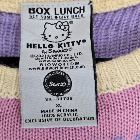 Box Lunch Hello Kitty Pastel Drip Sweater By Sanrio Sz XL Multi Color-Preowned - Picture 3 of 6